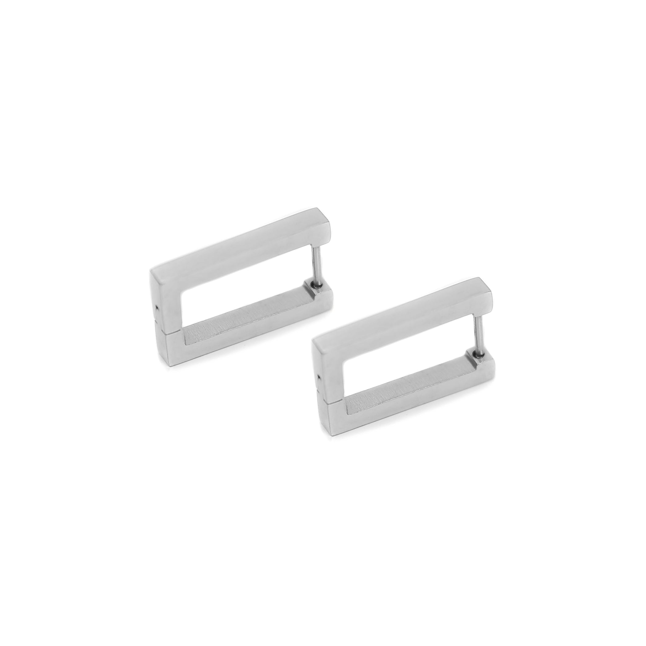 Large Rectangle Earring - Silver