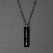 Flat Bar Necklace - Black