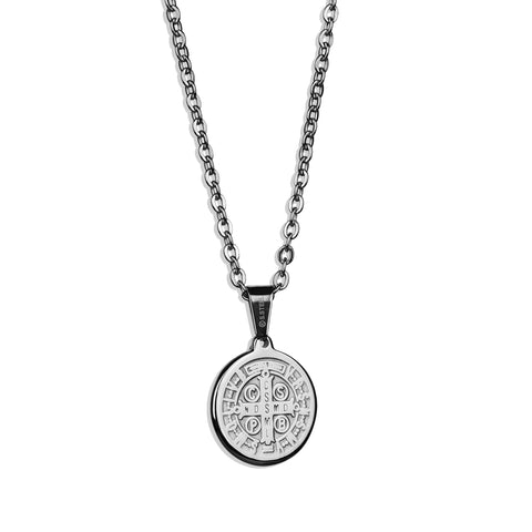 St. Benedict Small Amulet Necklace - Silver