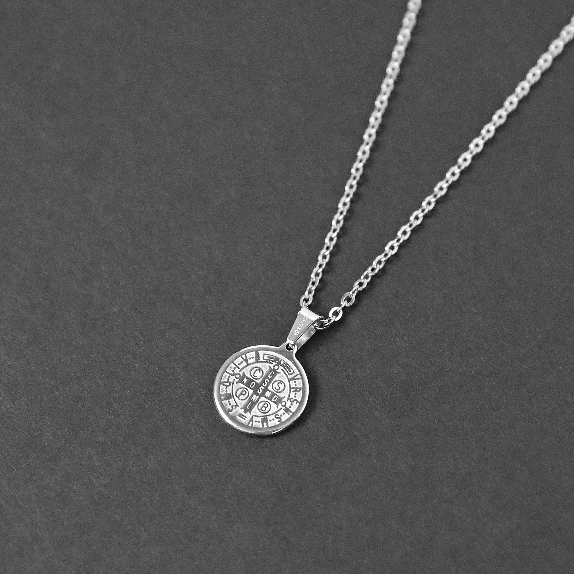 St. Benedict Small Amulet Necklace - Silver