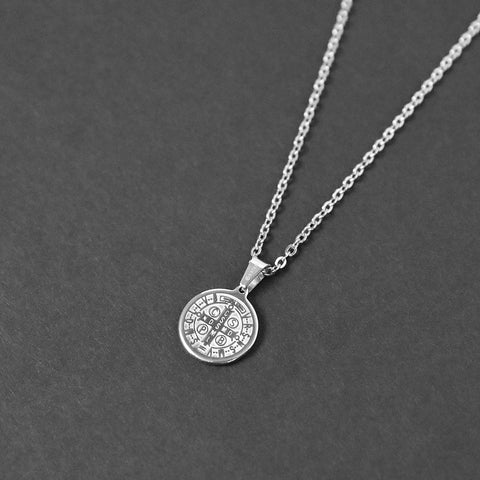 St. Benedict Small Amulet Necklace - Silver