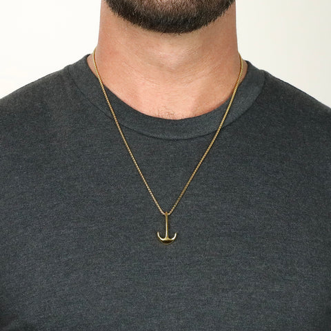 Modern Anchor Necklace - Gold