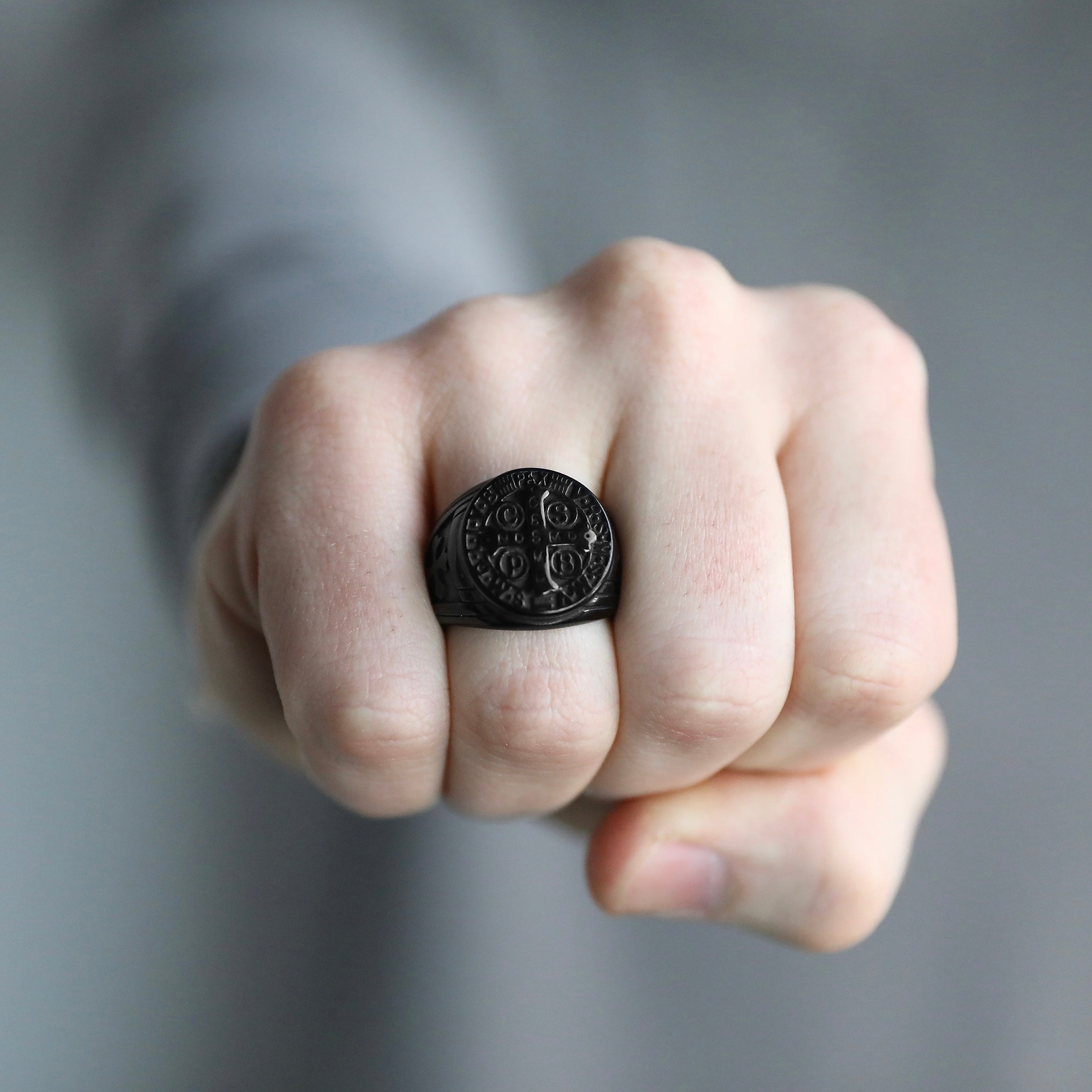 St Benedict Ring - Black