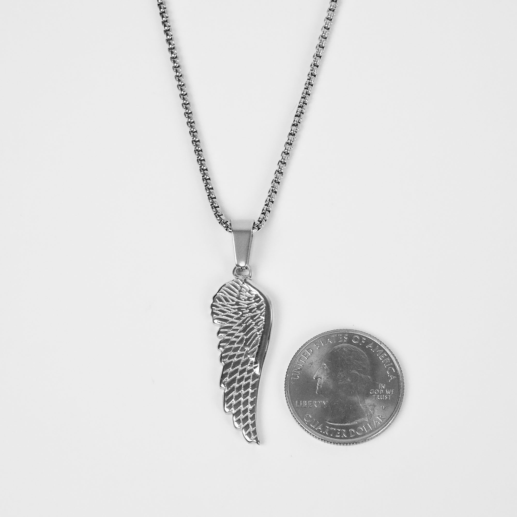 Wing Pendant Necklace - Silver