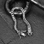 Cross Franco Bracelet - Aged Silver 6mm