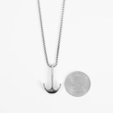 Modern Anchor Necklace - Silver