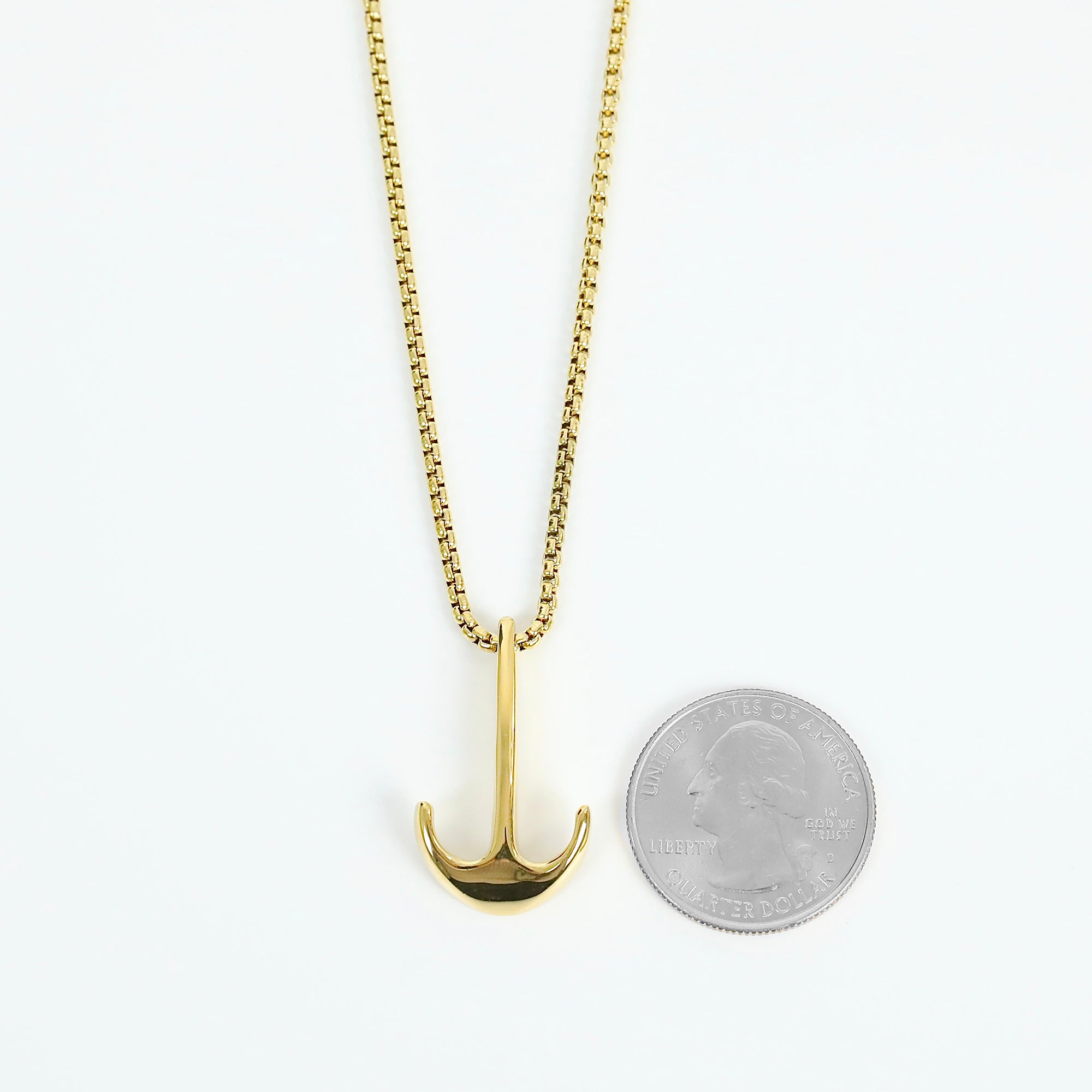 Modern Anchor Necklace - Gold