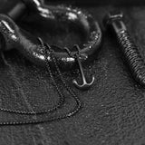 Modern Anchor Necklace - Black
