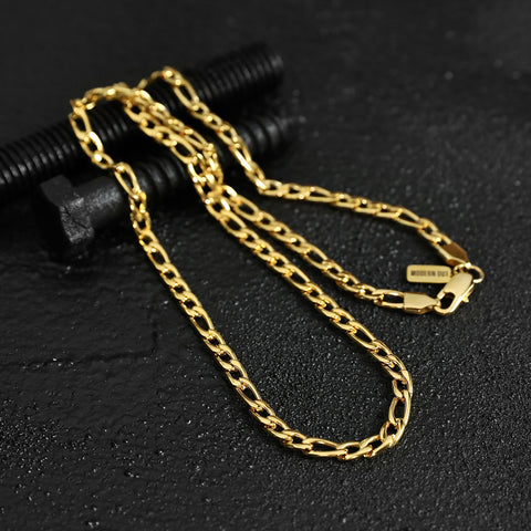 Figaro Chain Necklace - Gold 6mm