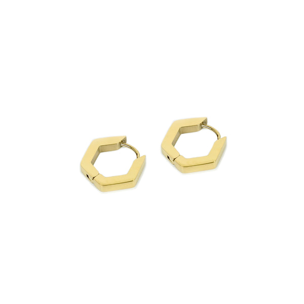 Hex Hoop Earring - Gold
