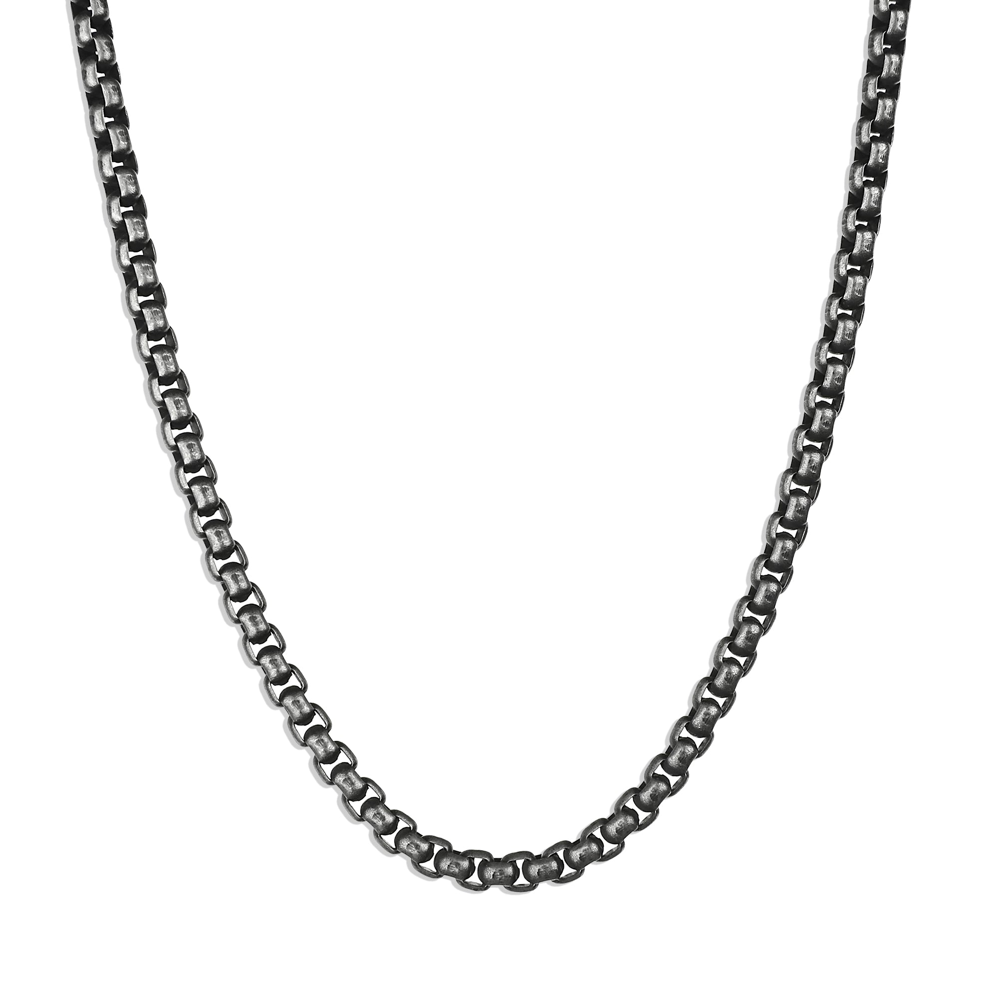 Box Chain Necklace - Aged Silver 3.5mm