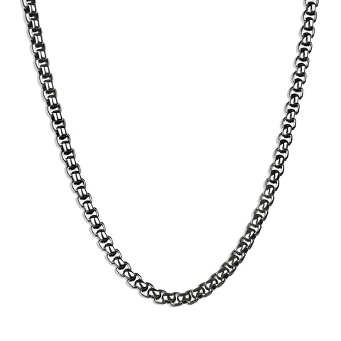 Box Chain Necklace - Burnish Silver 3.5mm