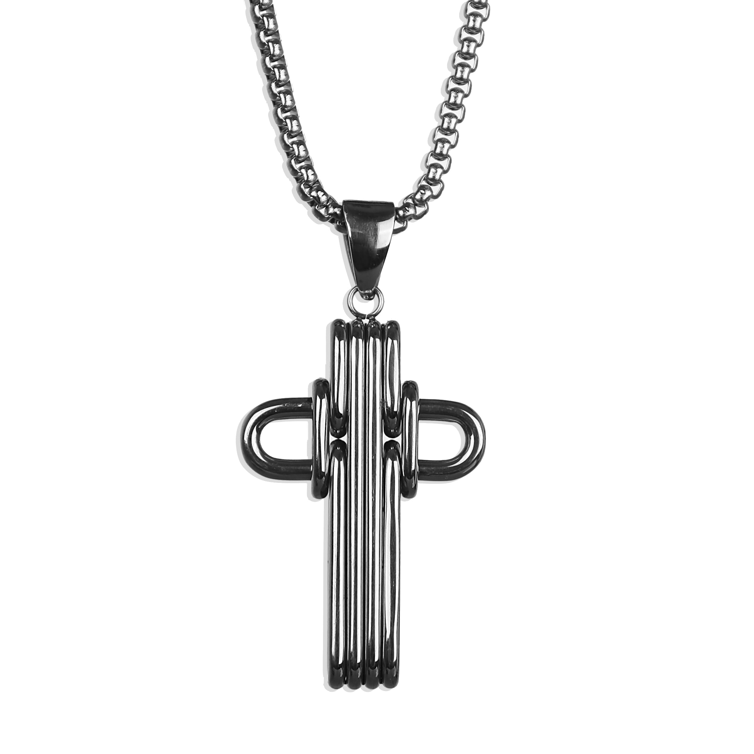 Waterproof Silver Cross Necklace for Men