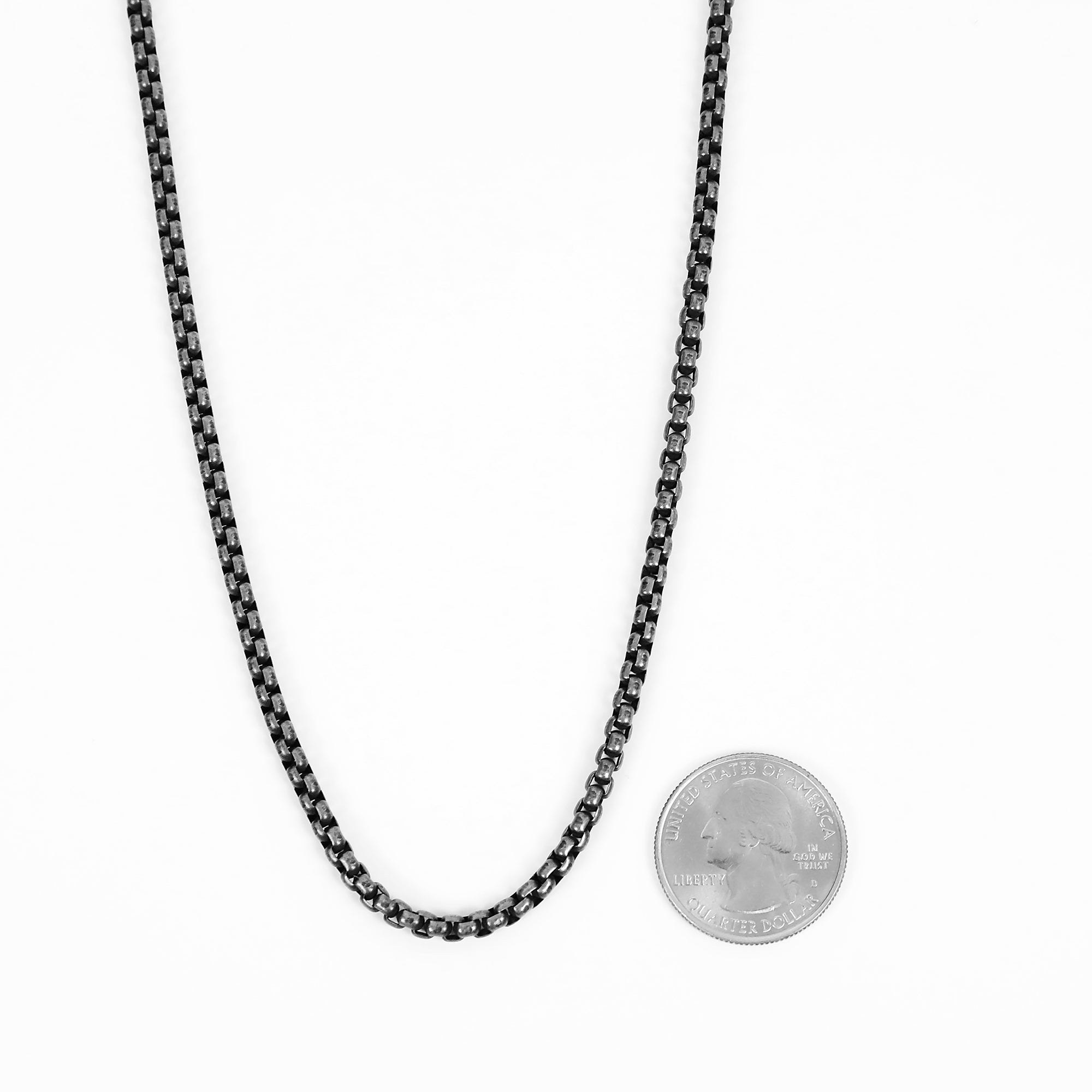 Box Chain Necklace - Antique Silver 3.5mm