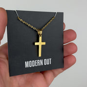 Modern Cross Necklace  - Gold