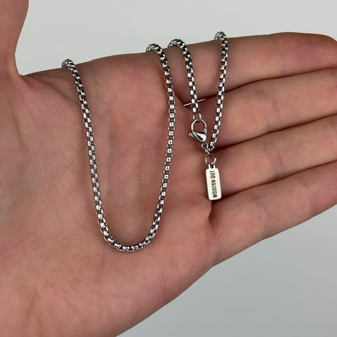 Box Chain Necklace - Silver 2mm, 3mm