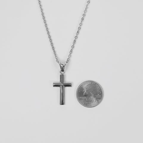 Bold Cross Necklace - Silver