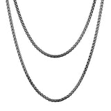 Double Layered Box Chain Necklace - Silver 2mm