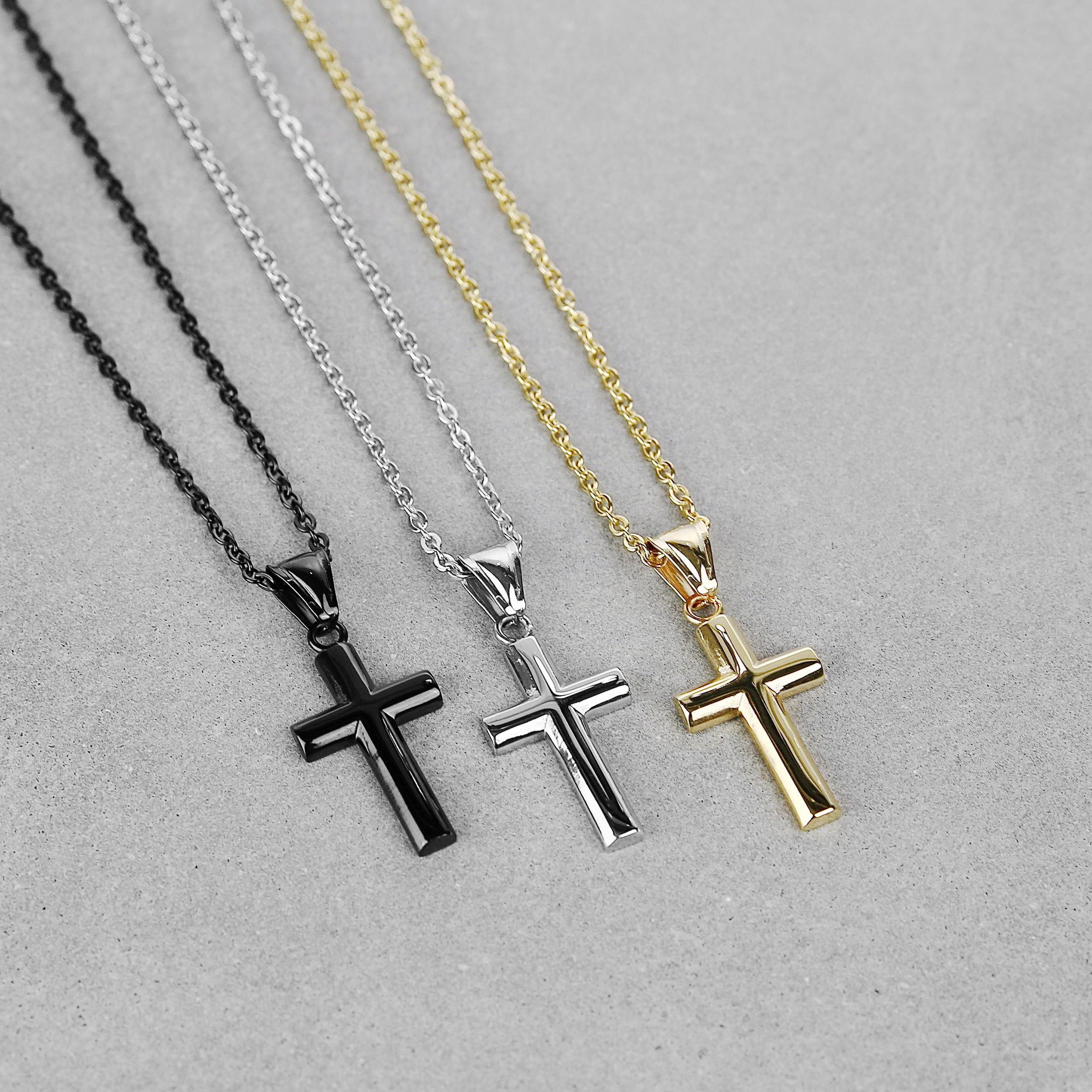Bold Cross Necklace - Silver