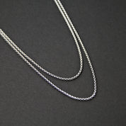 Double Layered Box Chain Necklace - Silver 3mm