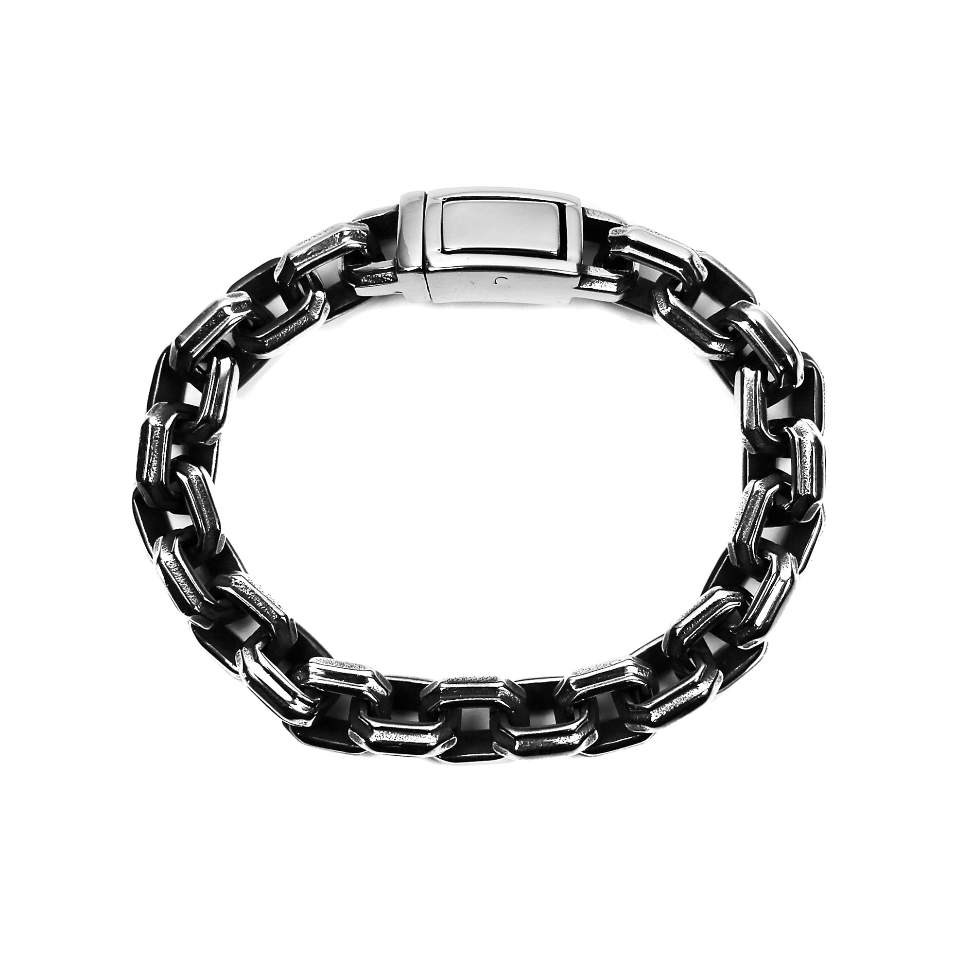 Thick Cable Bracelet - Silver
