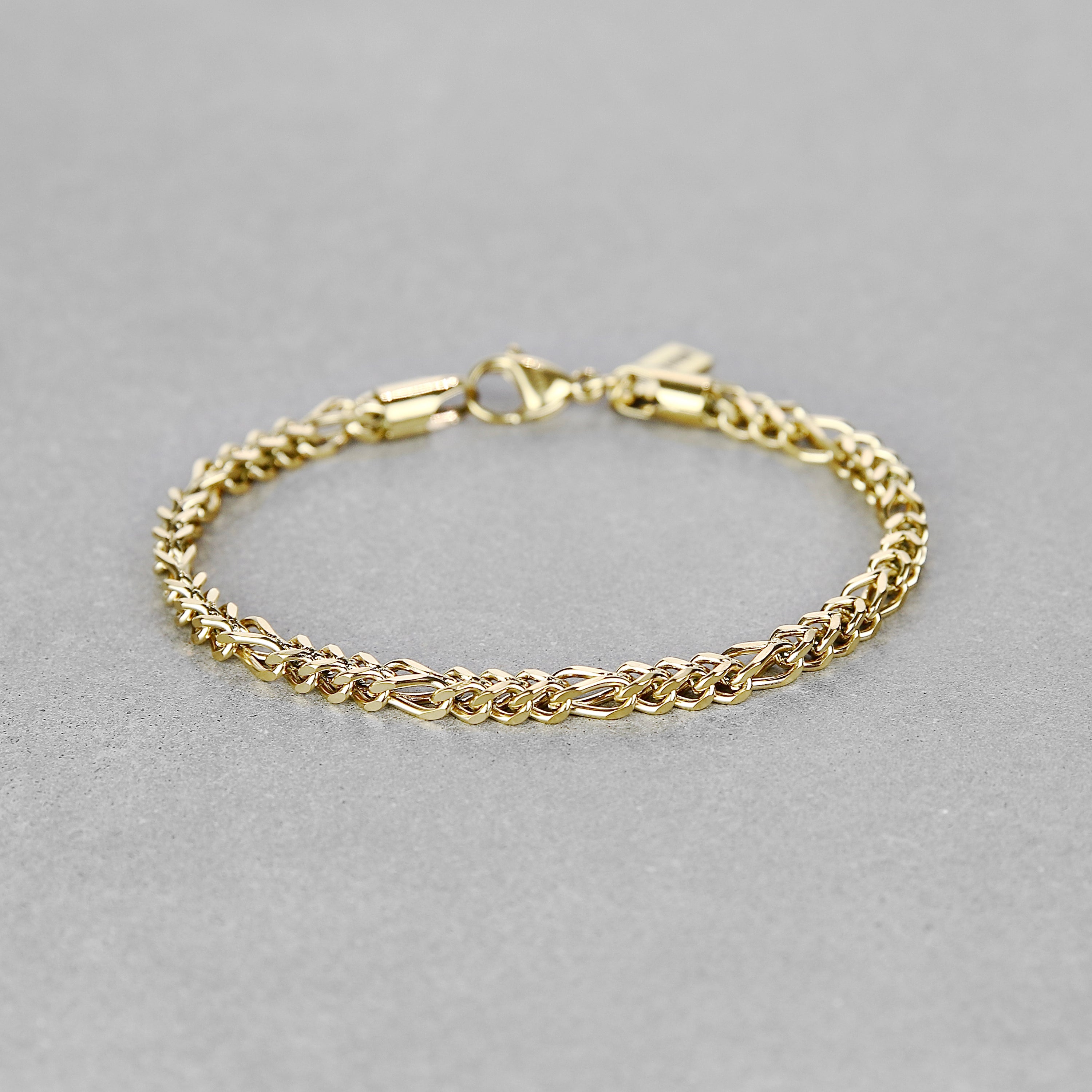 Franco Figaro Chain Bracelet - Gold 4mm