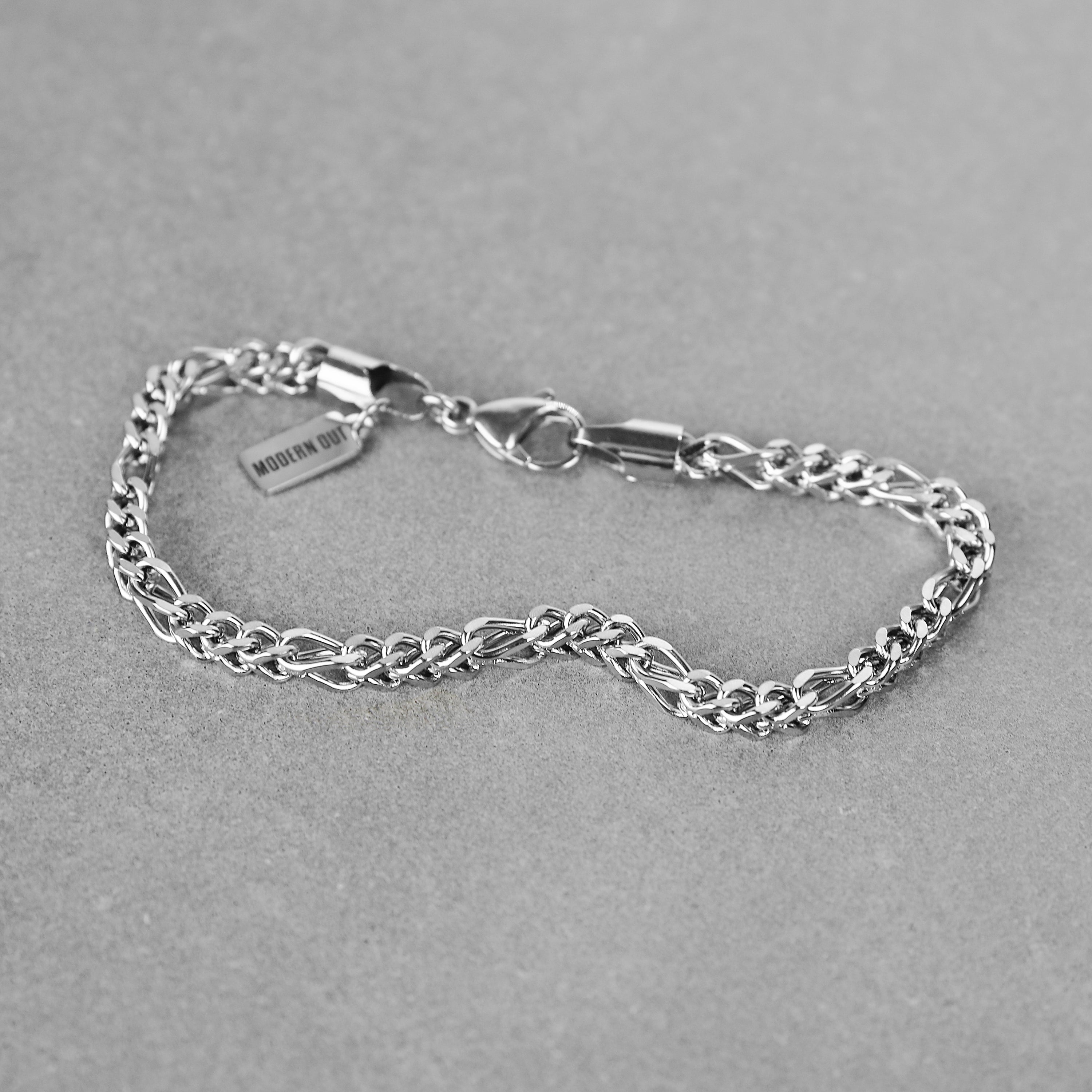 Franco Figaro Chain Bracelet - Silver 4mm