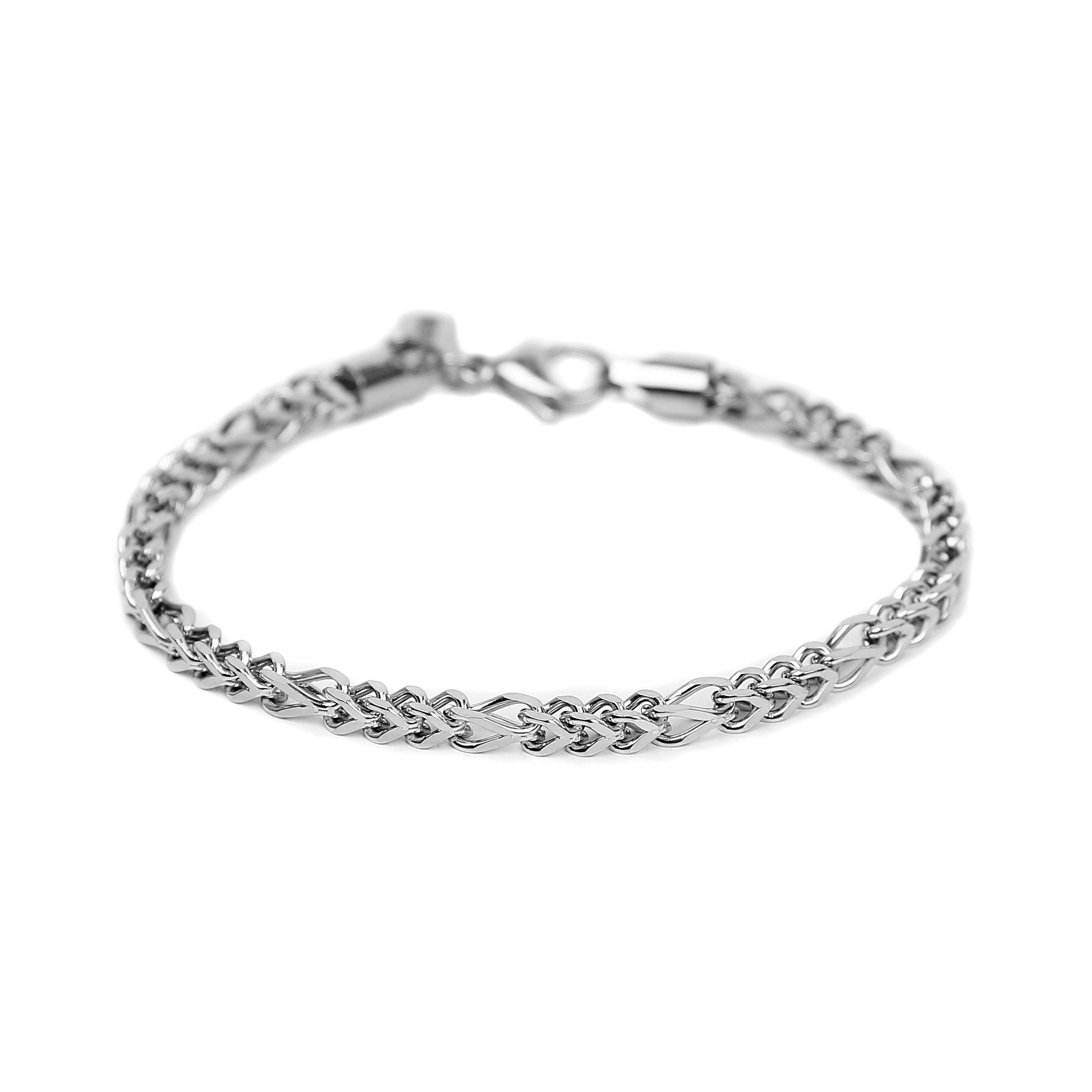 Franco Figaro Chain Bracelet - Silver 4mm