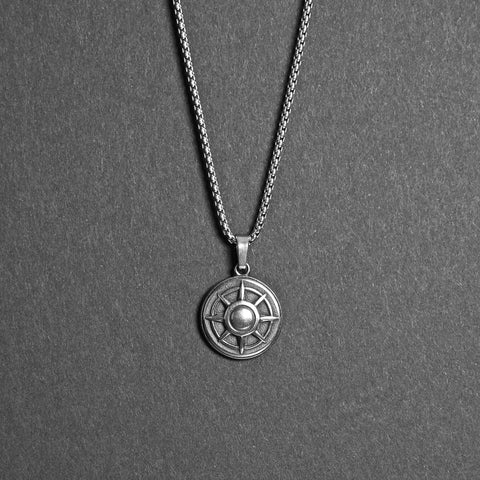 Seeker Compass Necklace - Silver