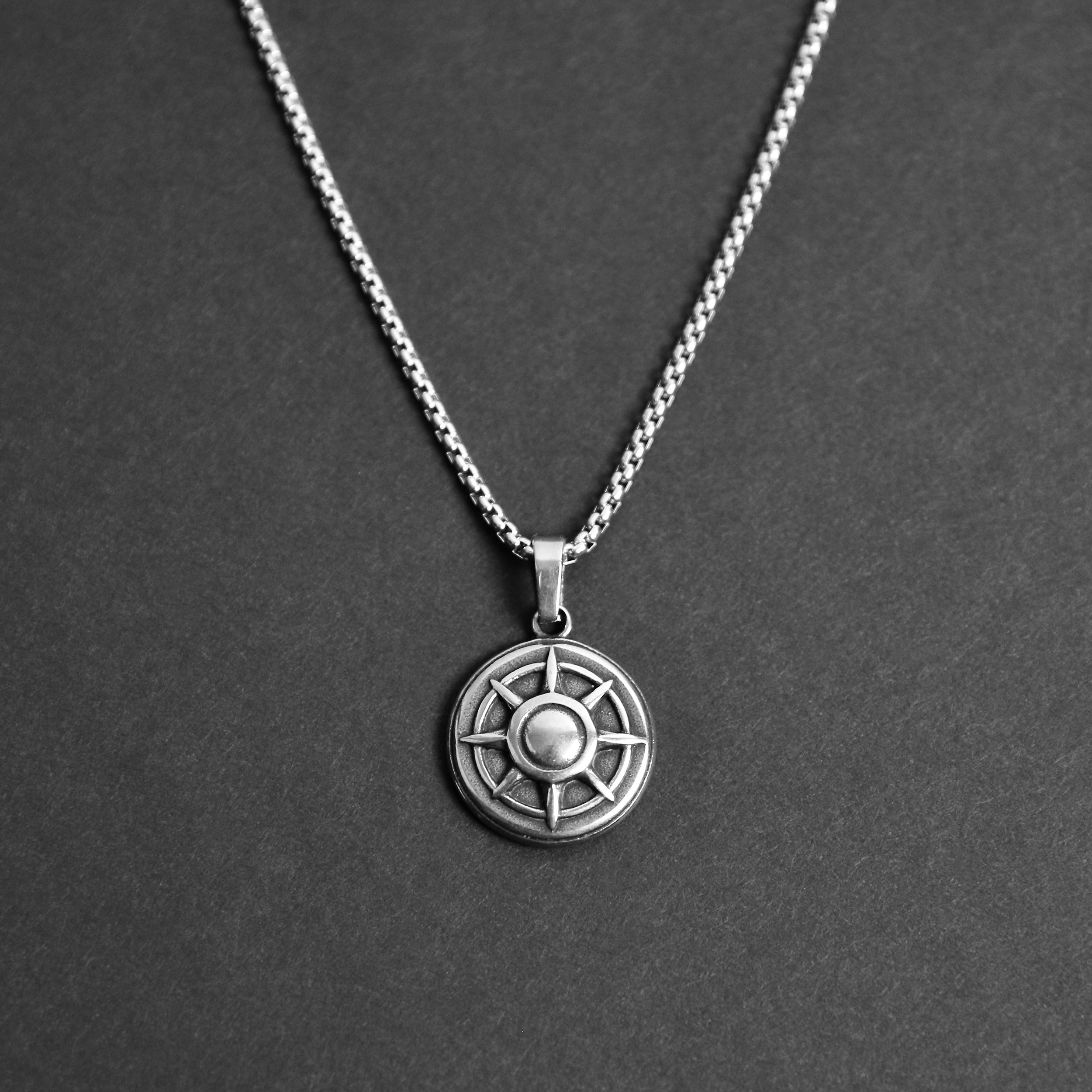 Seeker Compass Necklace - Silver
