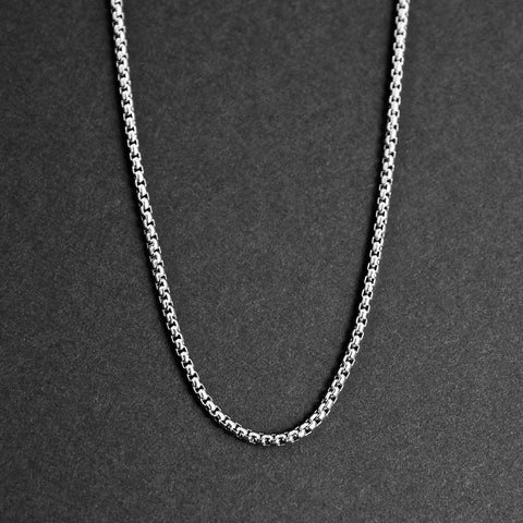 Box Chain Necklace - Silver 2mm, 3mm