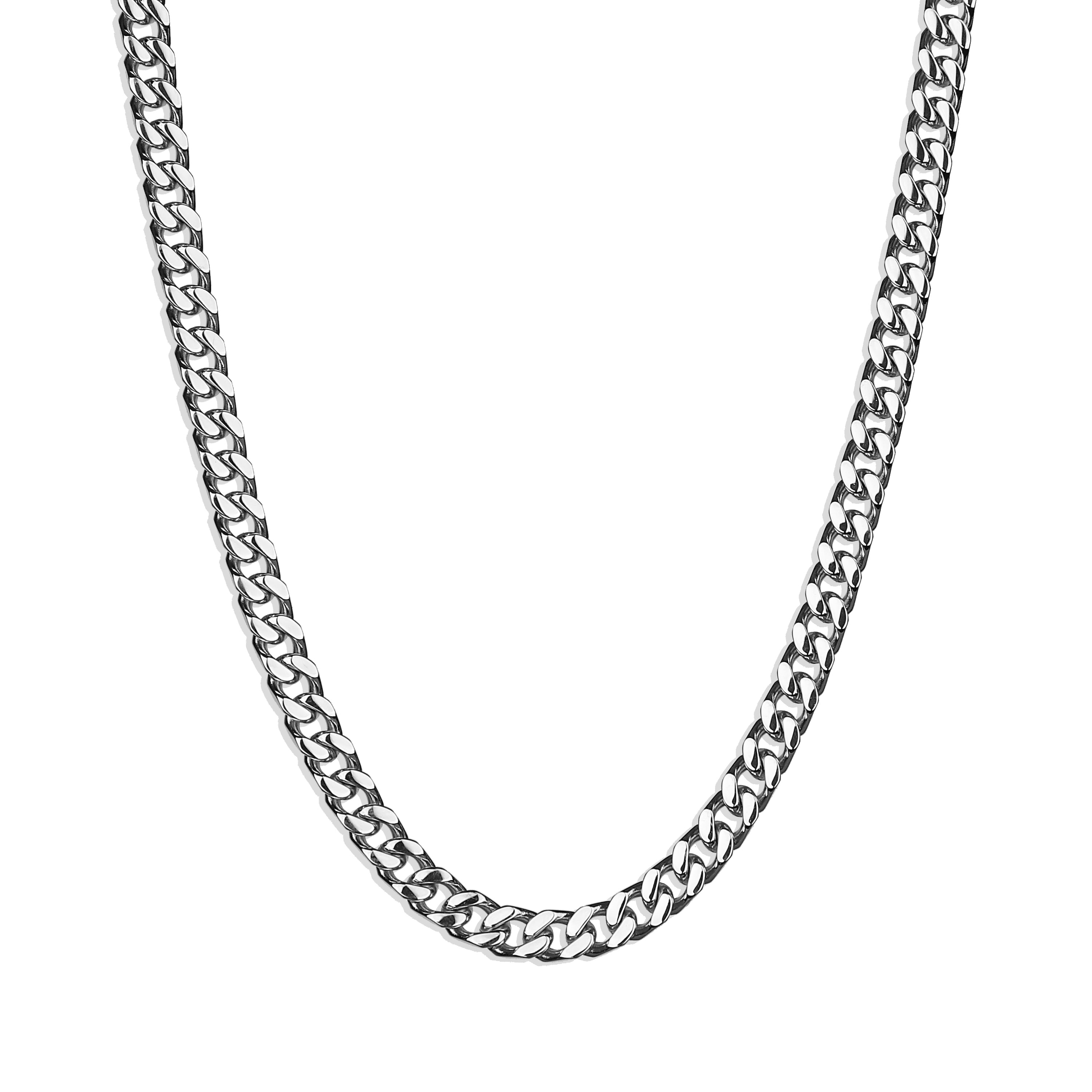 Curb Chain Necklace - Silver 6mm
