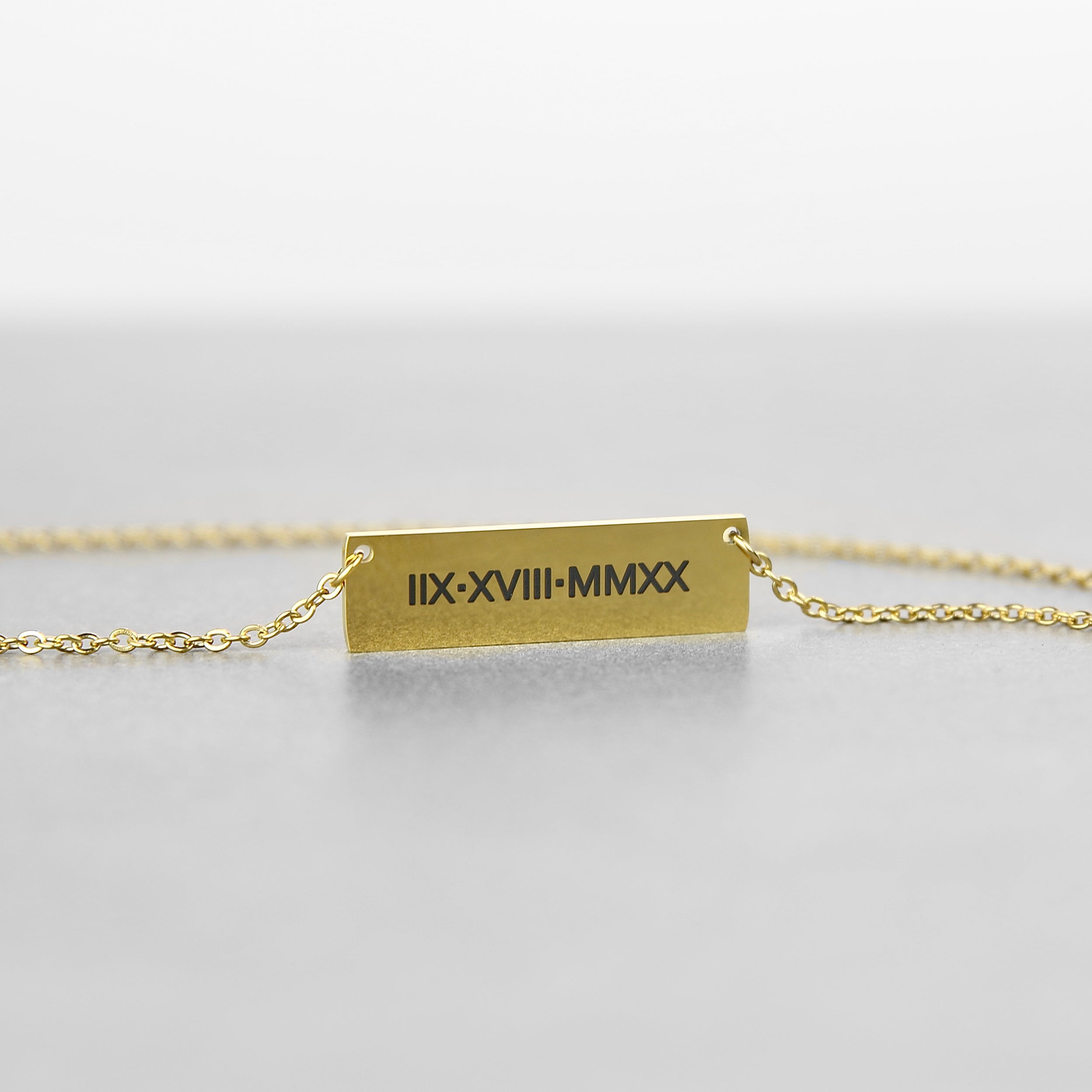 Horizontal Bar Necklace For Her - Gold