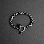 Thick Toggle Bracelet - Aged Silver
