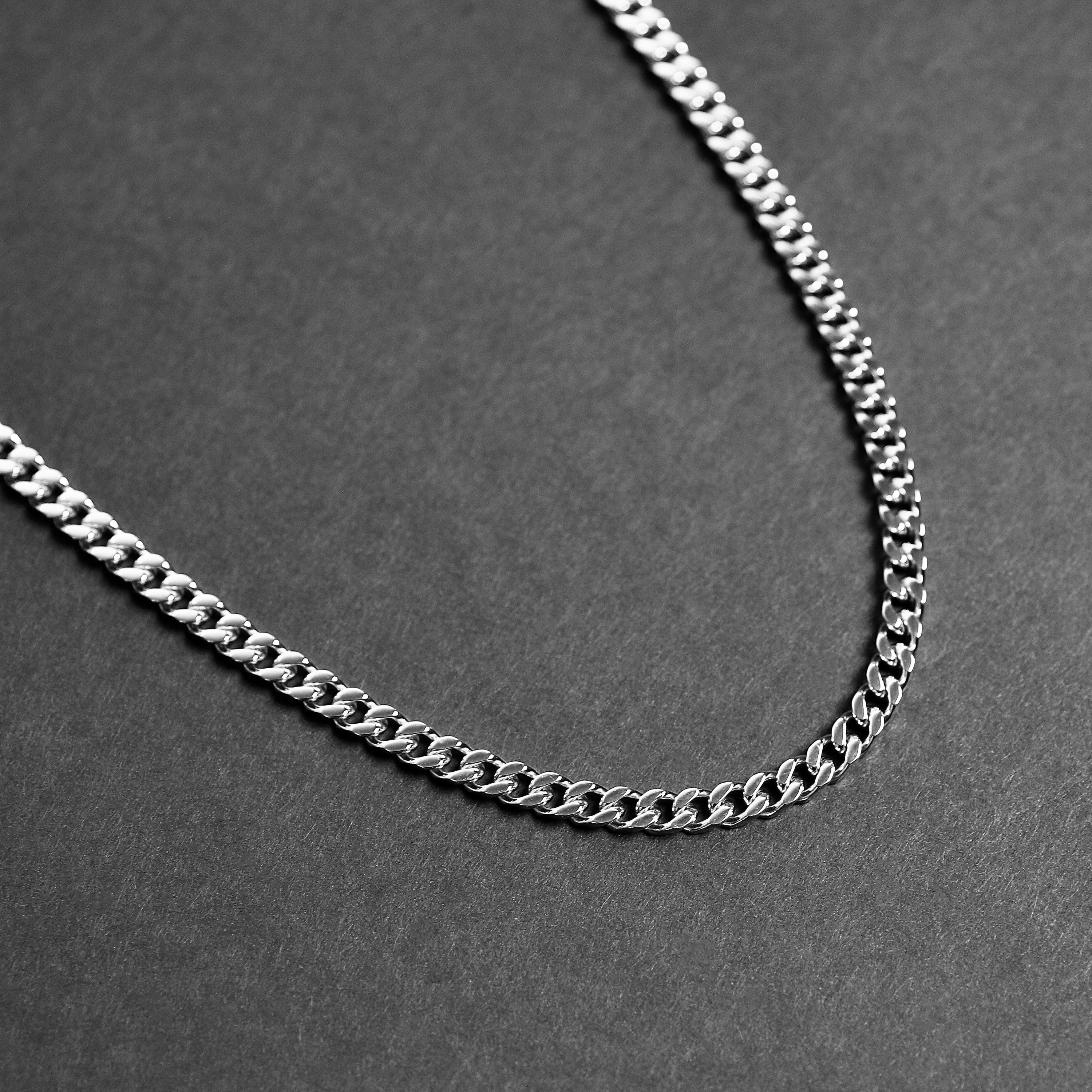 Cuban Facet Chain Necklace - Silver 6mm