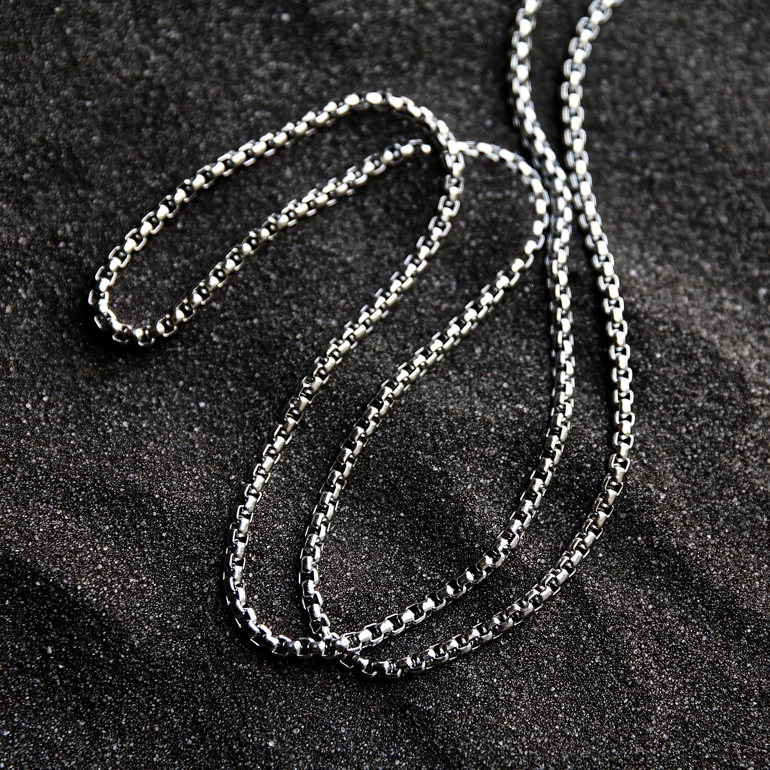 Box Chain Necklace - Silver 2mm, 3mm