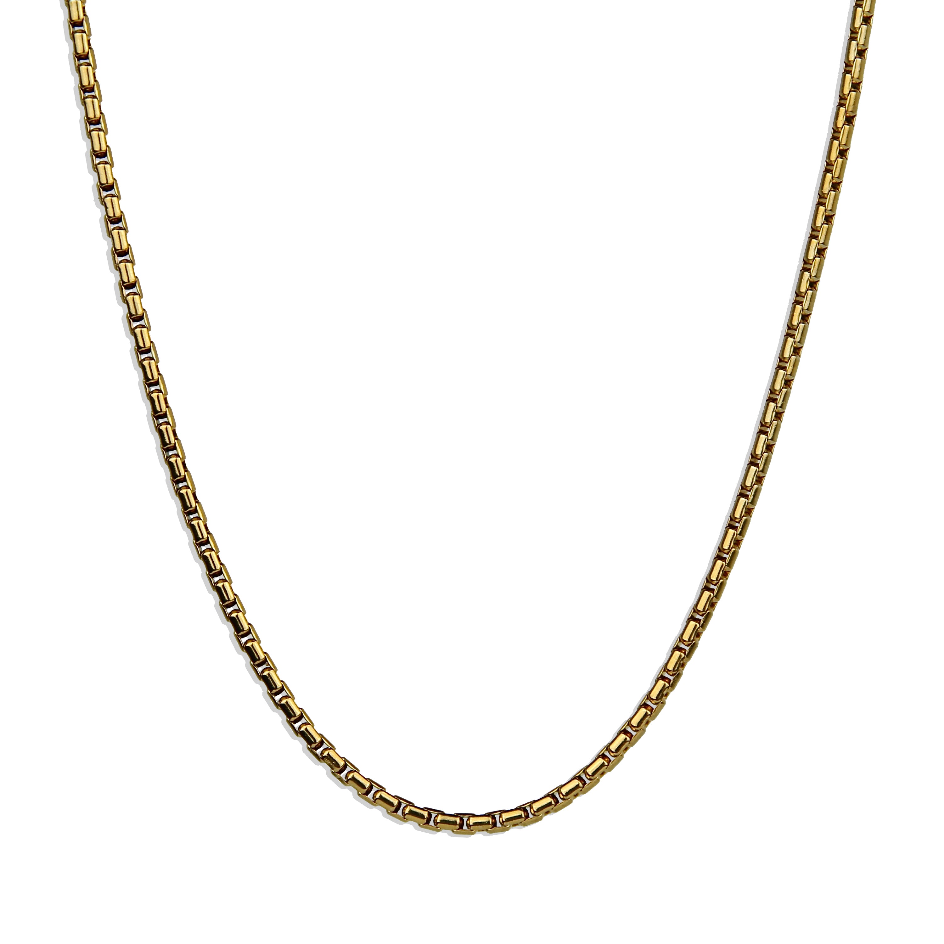 Smooth Box Chain Necklace - Gold 2mm