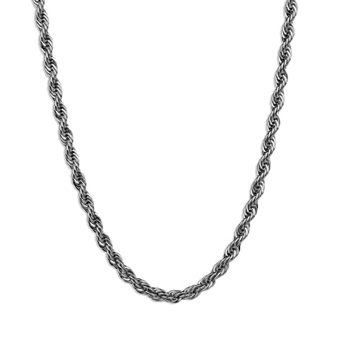 Rope Chain Necklace - Silver 4mm