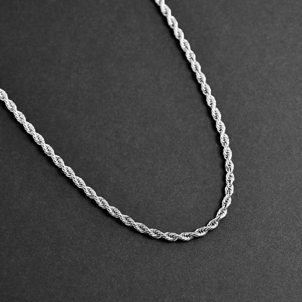Rope Chain Necklace - Silver 4mm