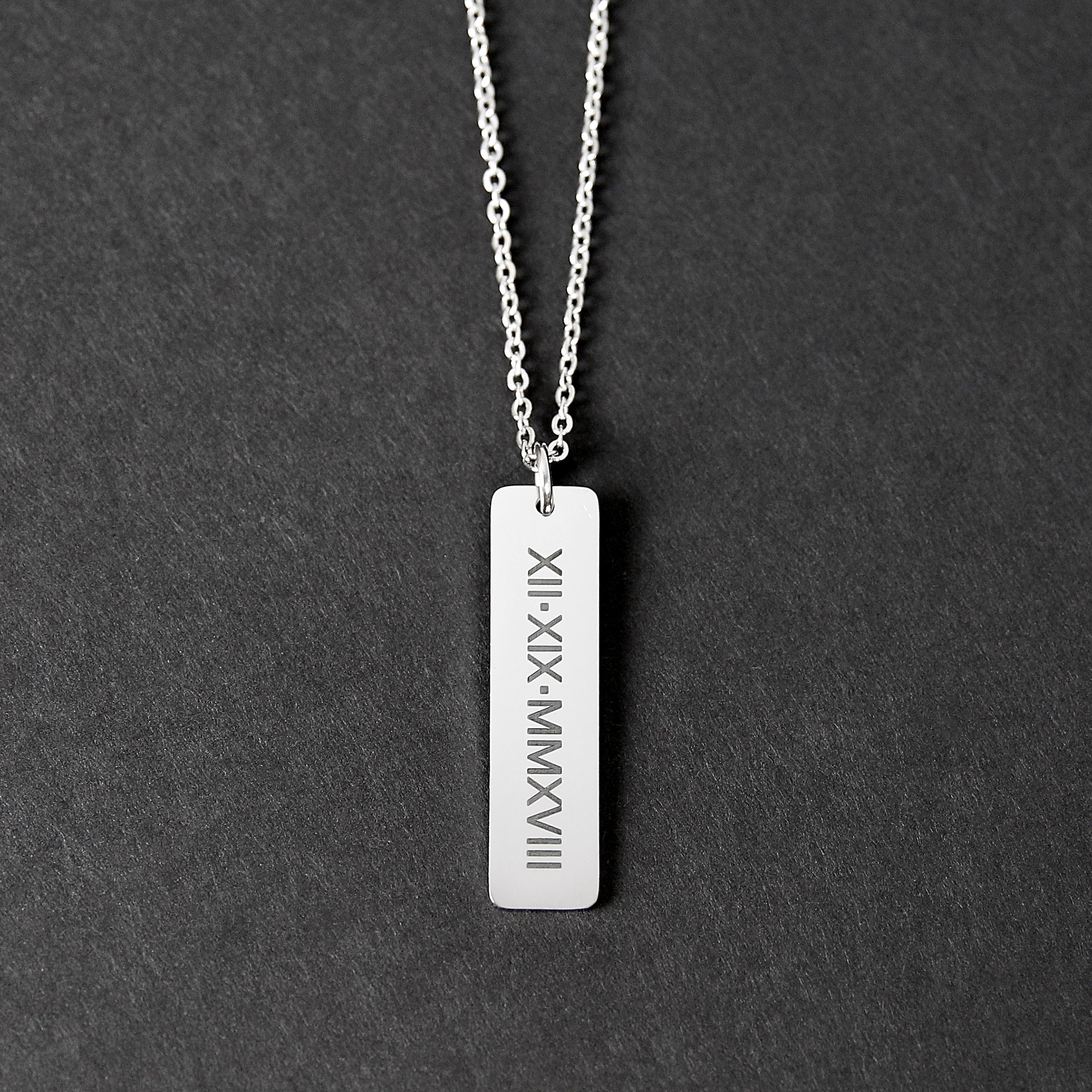 Flat Bar Necklace - Silver