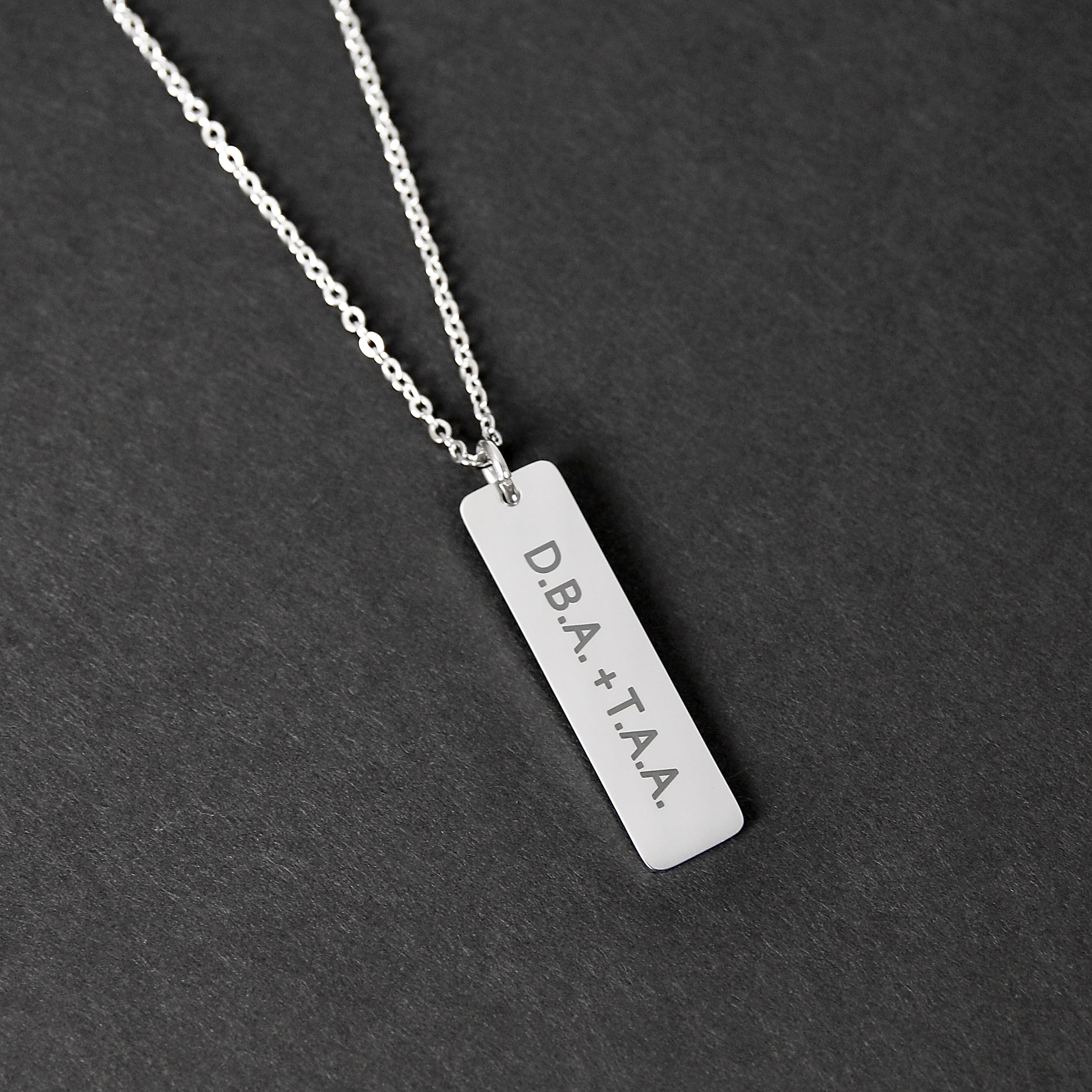 Flat Bar Necklace - Silver