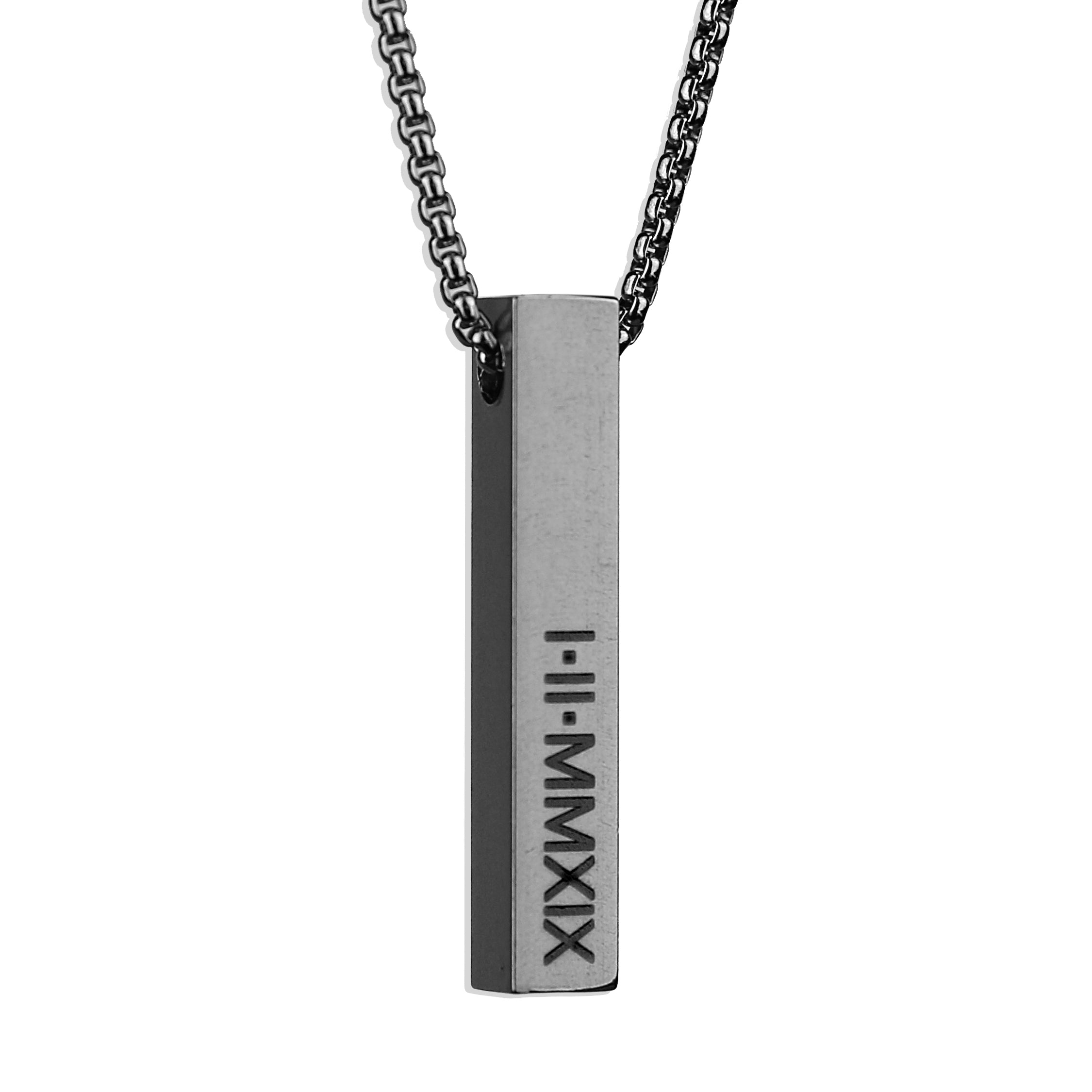 Bar Pendant Necklace Matte Steel 6mm – MODERN OUT