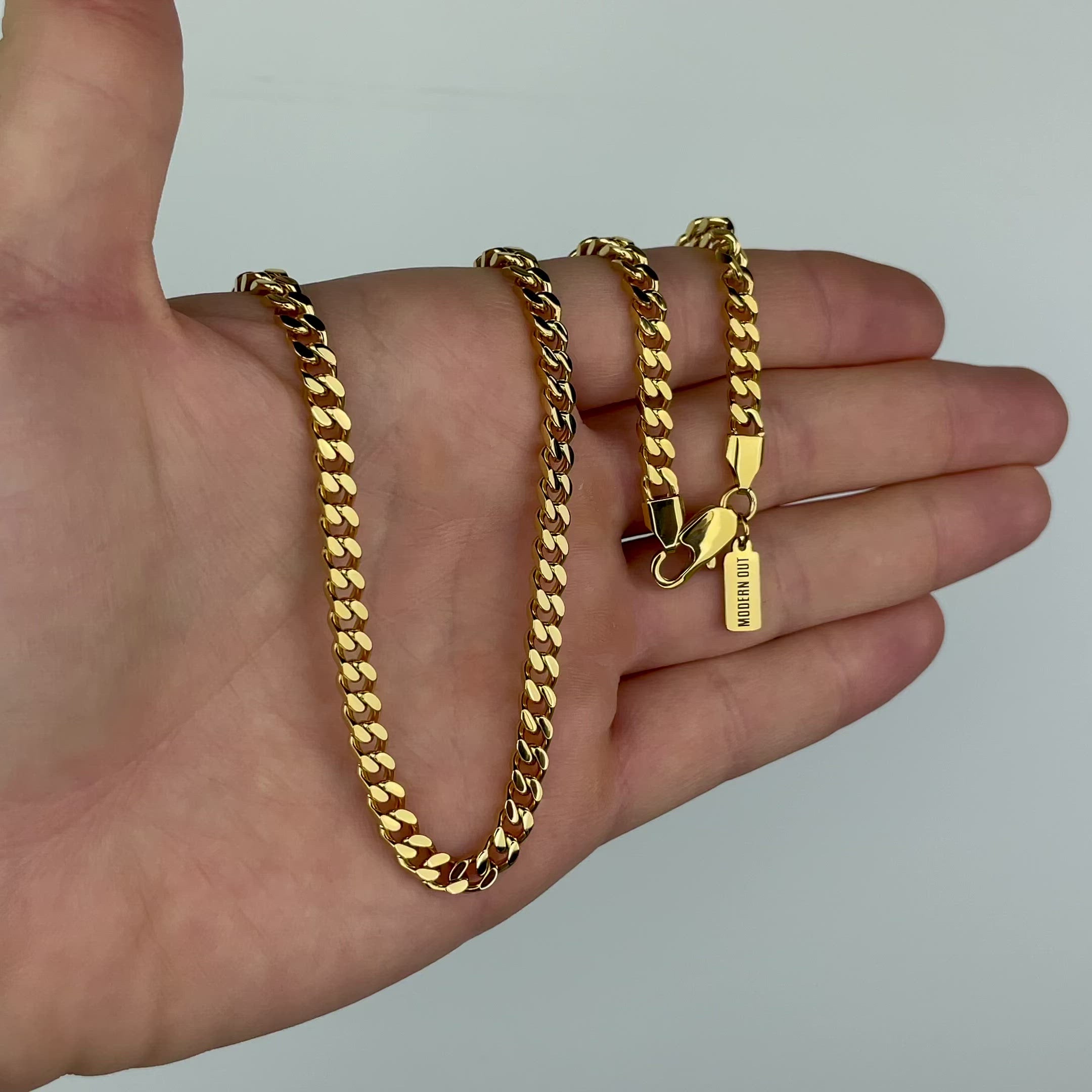 Cuban Facet Chain Necklace - Gold 6mm