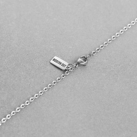 Small Modern Cross Necklace - Silver