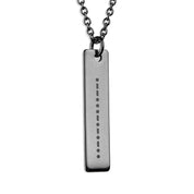 Morse Code Flat Bar Necklace - Silver