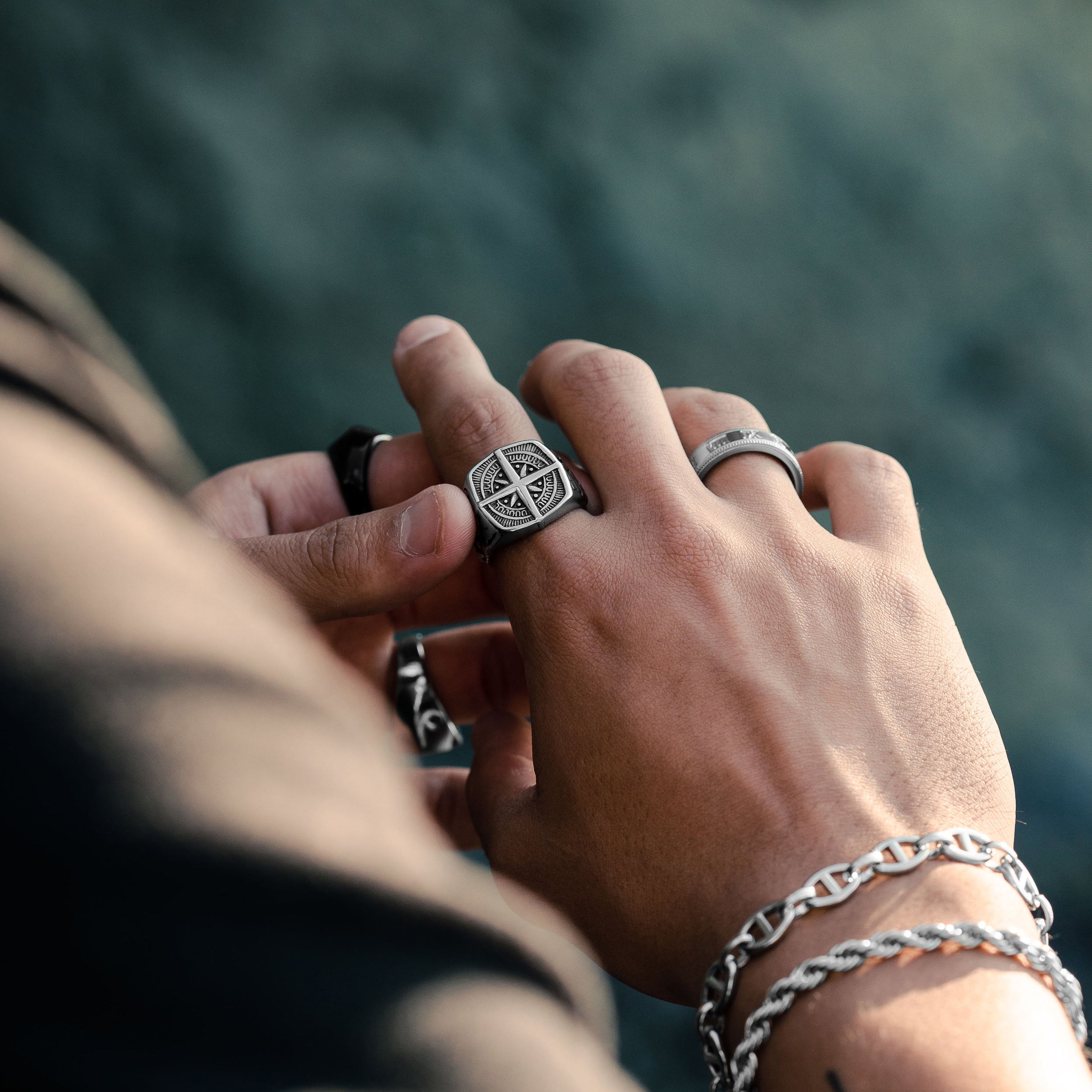 Journey Compass Ring - Silver