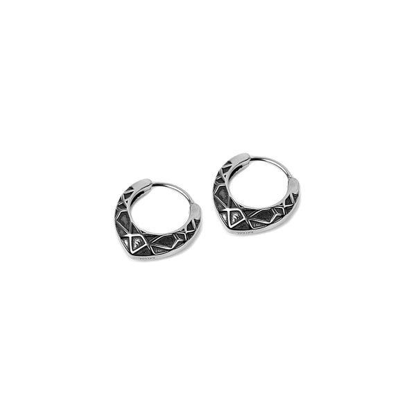 Mod Hoop Earring - Silver