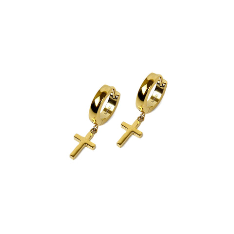 Modern Cross Earring - Gold